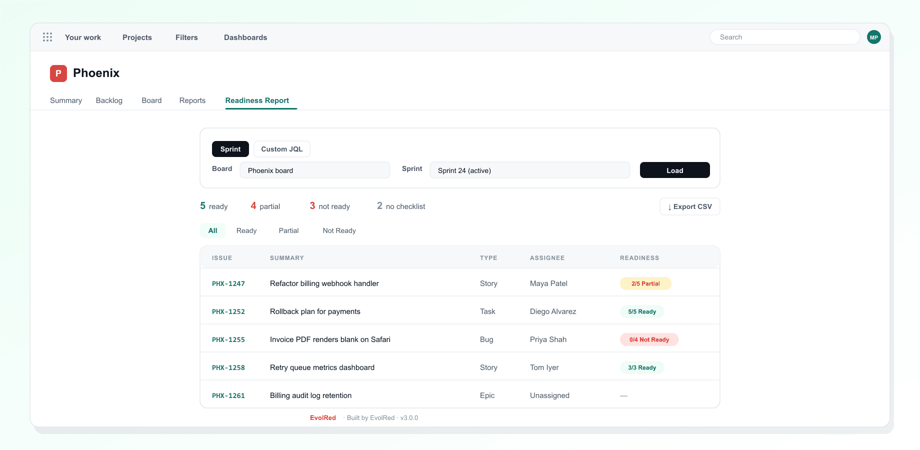 Pre-flight Checklist for Jira: See what's ready before sprint planning